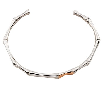 Silver & 9ct Gold Clogau Torque Bangle